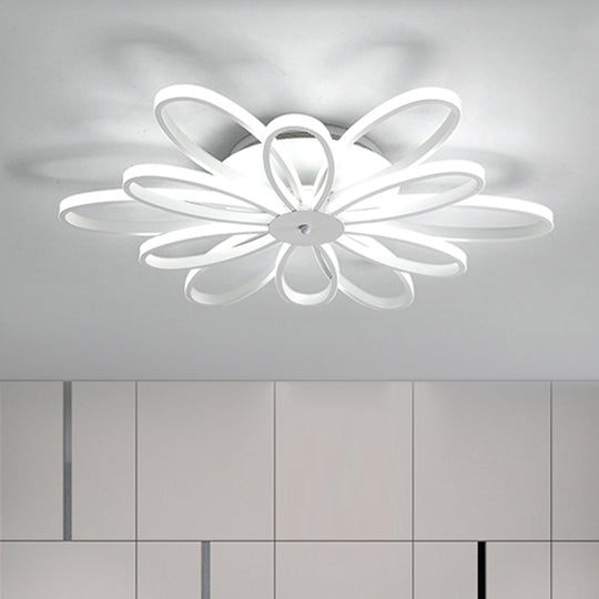 Modern Chrysanths Ceiling LED Light Fixture for Living Room in Warm or White Light, Sizes 23.5"-41