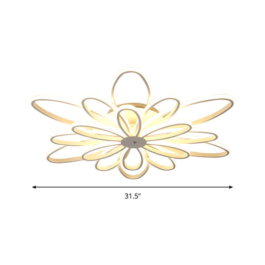 Modern Chrysanths Ceiling Led Light Fixture For Living Room In Warm Or White Sizes 23.5-41