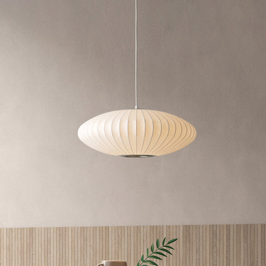 16"/19.5"/23.5"W Hanging Ceiling Light: Modernist White Fabric Pendant