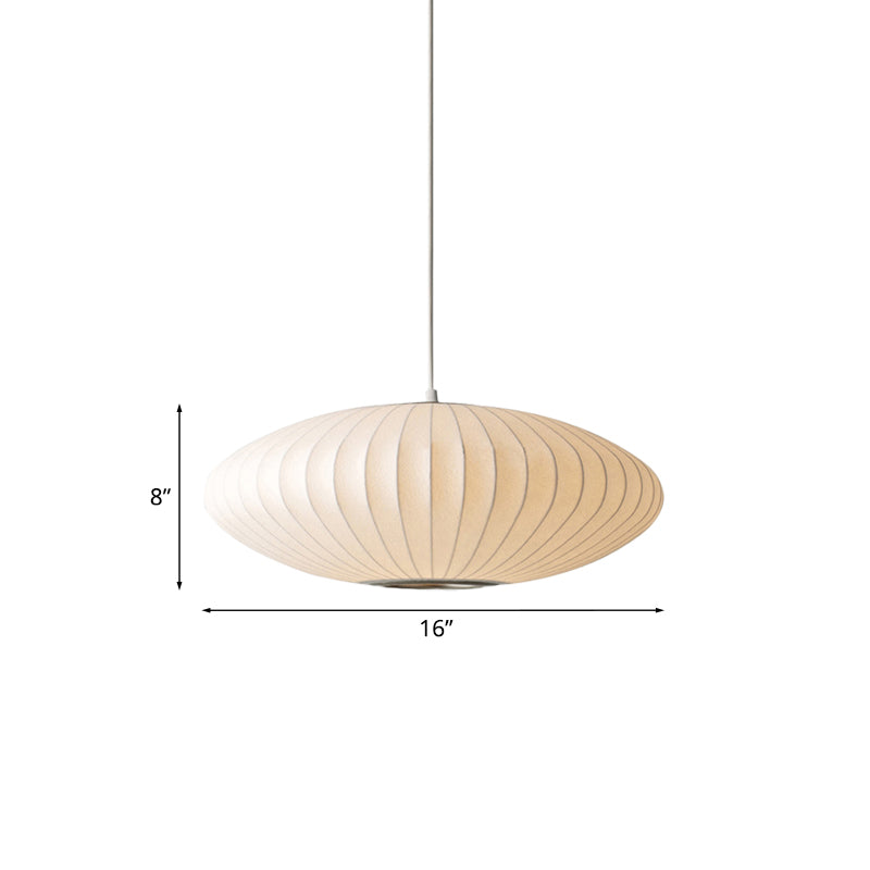 16"/19.5"/23.5"W Hanging Ceiling Light: Modernist White Fabric Pendant