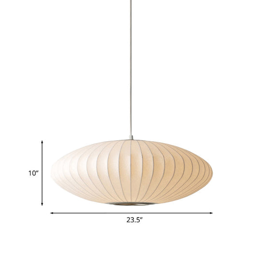 16"/19.5"/23.5"W Hanging Ceiling Light: Modernist White Fabric Pendant