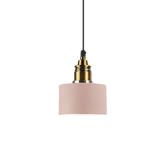 5"/12" Wide Round Pendant Lamp Macaron Loft Metal Lighting with Brass Socket for Corridor