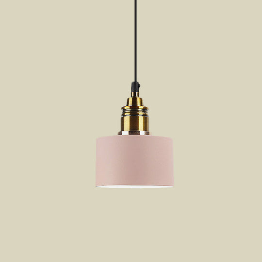 5"/12" Wide Round Pendant Lamp Macaron Loft Metal Lighting with Brass Socket for Corridor