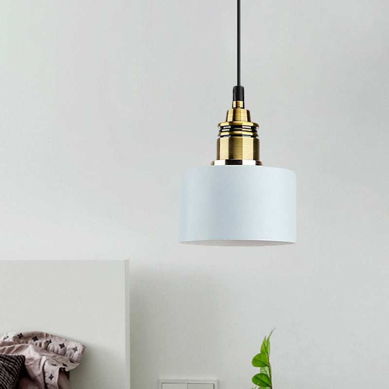 5"/12" Wide Round Pendant Lamp Macaron Loft Metal Lighting with Brass Socket for Corridor