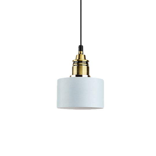 5/12 Wide Round Pendant Lamp Macaron Loft Metal Lighting With Brass Socket For Corridor