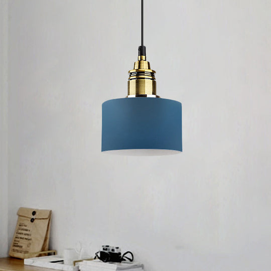 5"/12" Wide Round Pendant Lamp Macaron Loft Metal Lighting with Brass Socket for Corridor