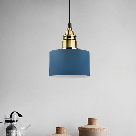 5"/12" Wide Round Pendant Lamp Macaron Loft Metal Lighting with Brass Socket for Corridor