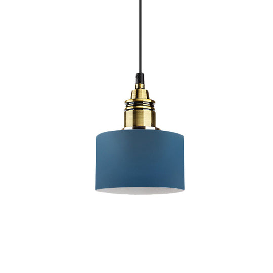 5"/12" Wide Round Pendant Lamp Macaron Loft Metal Lighting with Brass Socket for Corridor