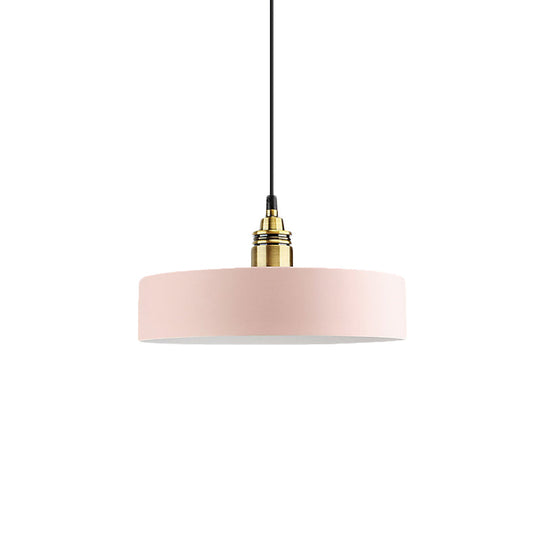 5"/12" Wide Round Pendant Lamp Macaron Loft Metal Lighting with Brass Socket for Corridor