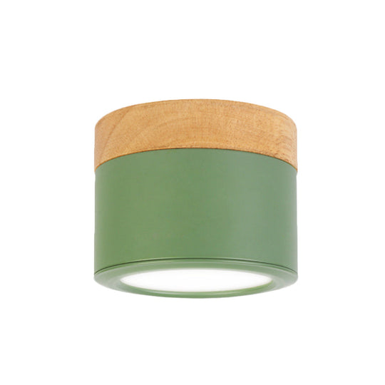 Round Flush Mount Acrylic Macaron Loft Ceiling Light For Bathroom Hallway - Small Green/Grey/White