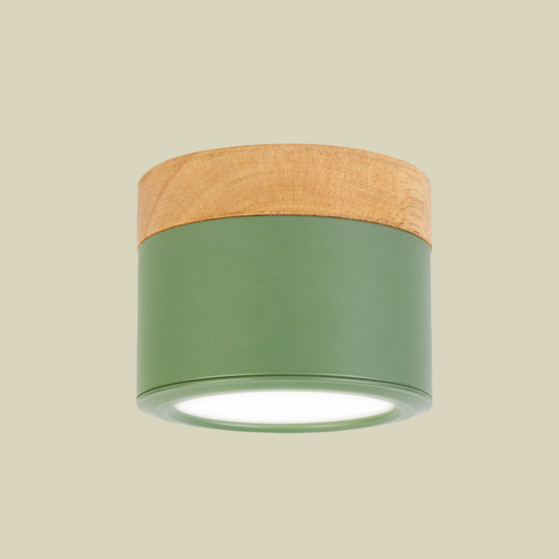 Round Flush Mount Acrylic Macaron Loft Ceiling Light For Bathroom Hallway - Small Green/Grey/White