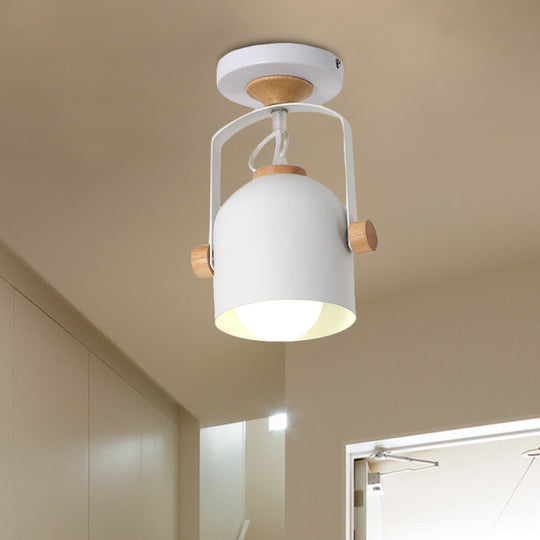 Rotatable Macaron Loft Metallic Ceiling Lamp with Cup Shade - Perfect for Bathrooms