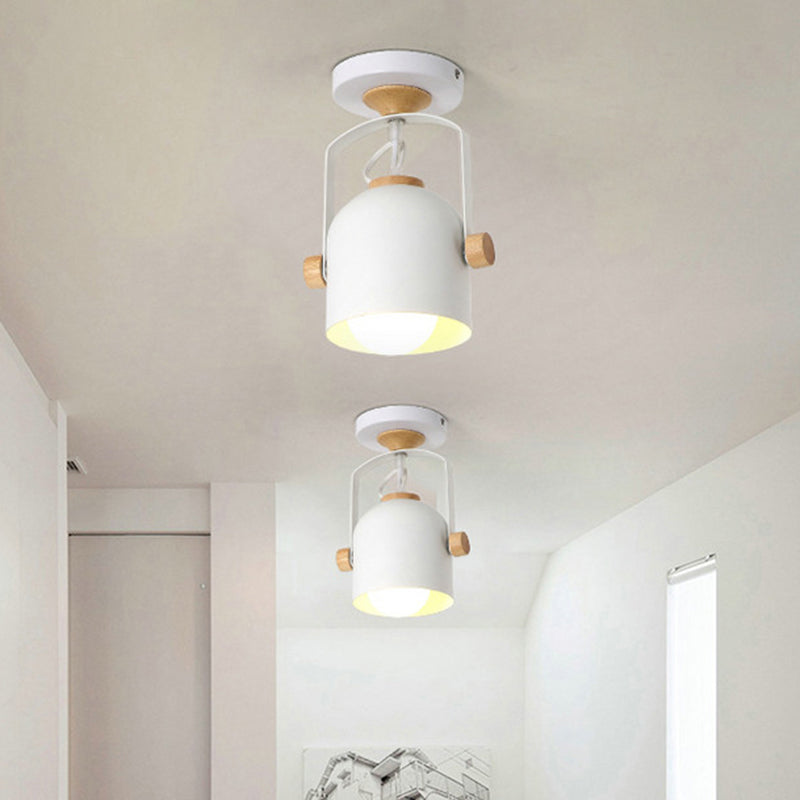 Rotatable Macaron Loft Metallic Ceiling Lamp with Cup Shade - Perfect for Bathrooms