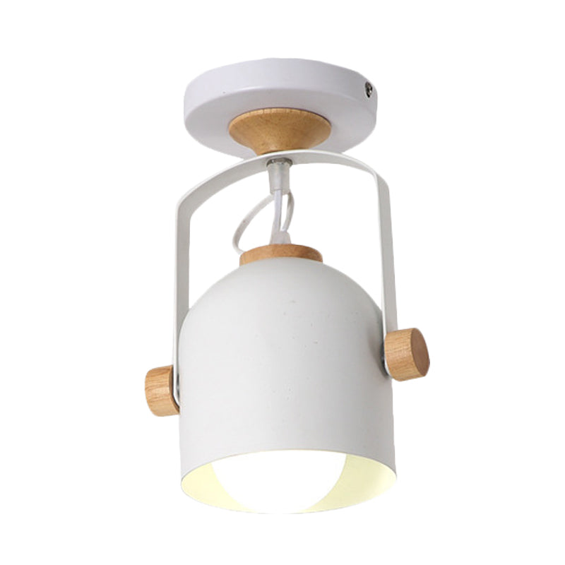 Rotatable Macaron Loft Metallic Ceiling Lamp with Cup Shade - Perfect for Bathrooms