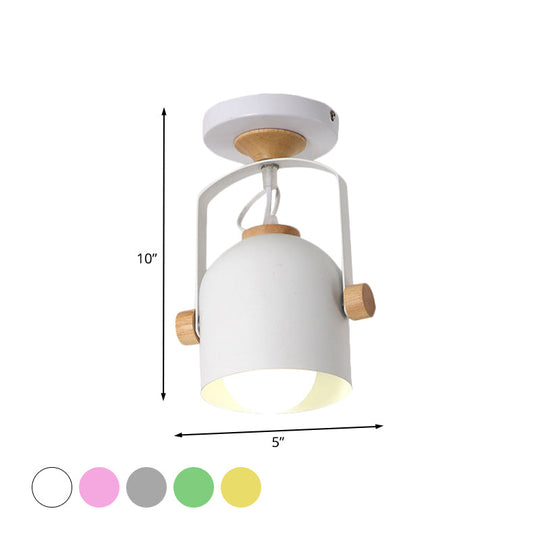 Rotatable Macaron Loft Metallic Ceiling Lamp with Cup Shade - Perfect for Bathrooms