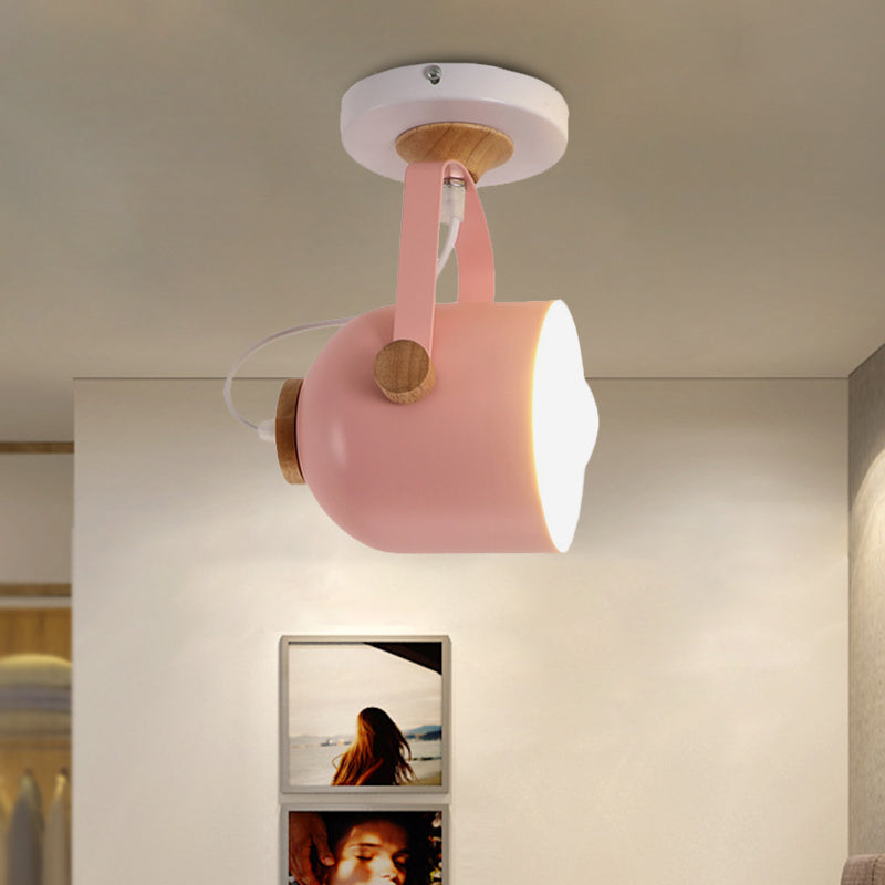 Rotatable Macaron Loft Metallic Ceiling Lamp with Cup Shade - Perfect for Bathrooms