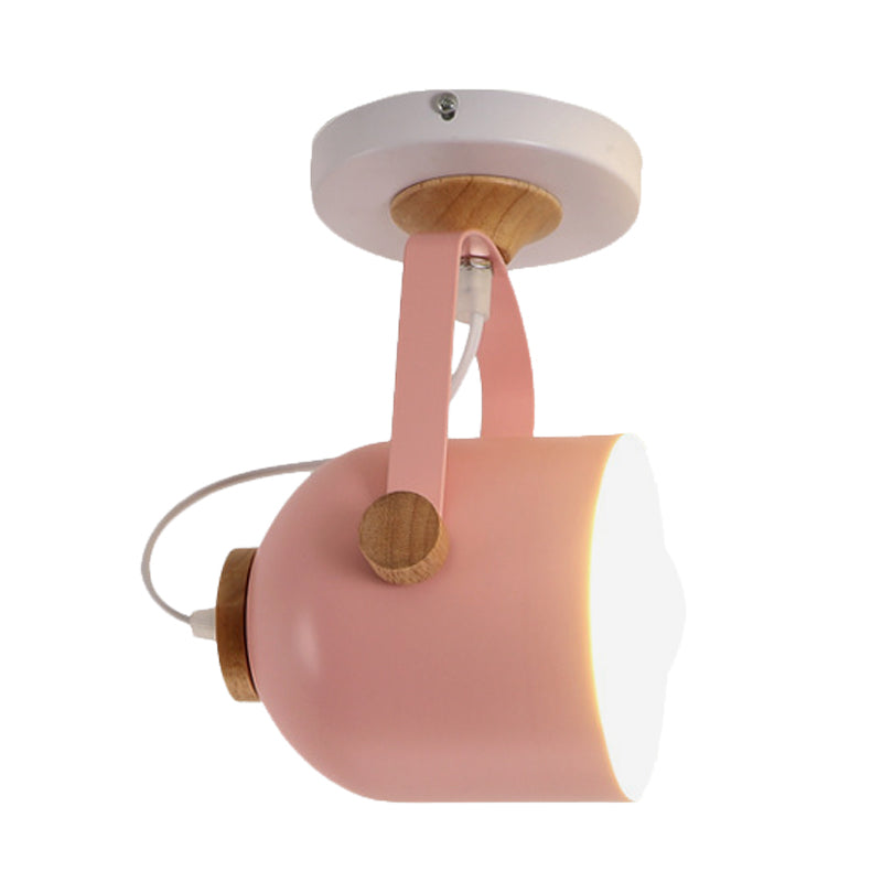 Rotatable Macaron Loft Metallic Ceiling Lamp with Cup Shade - Perfect for Bathrooms