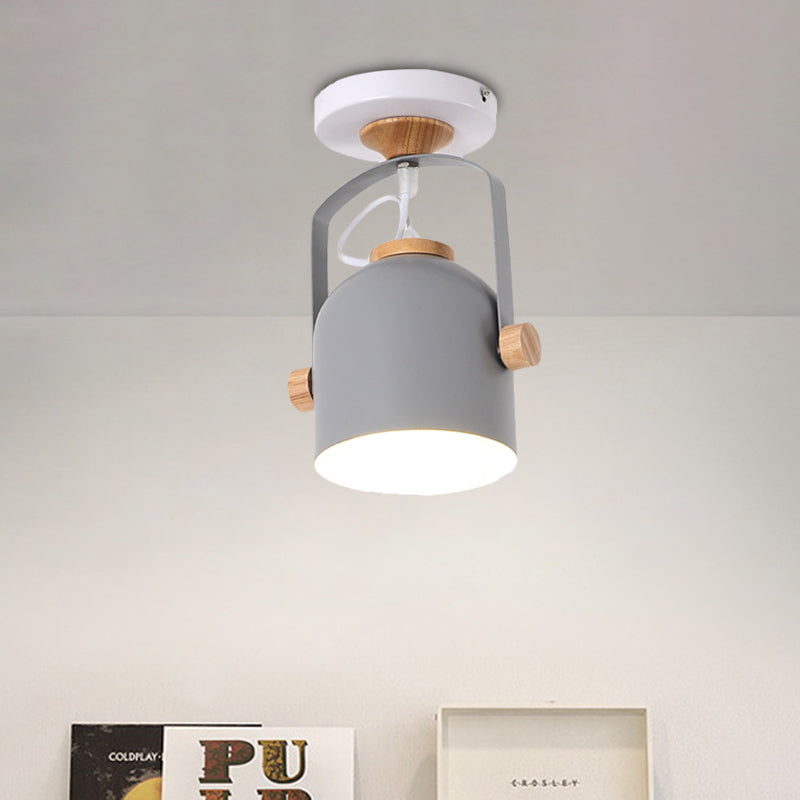 Rotatable Macaron Loft Metallic Ceiling Lamp with Cup Shade - Perfect for Bathrooms