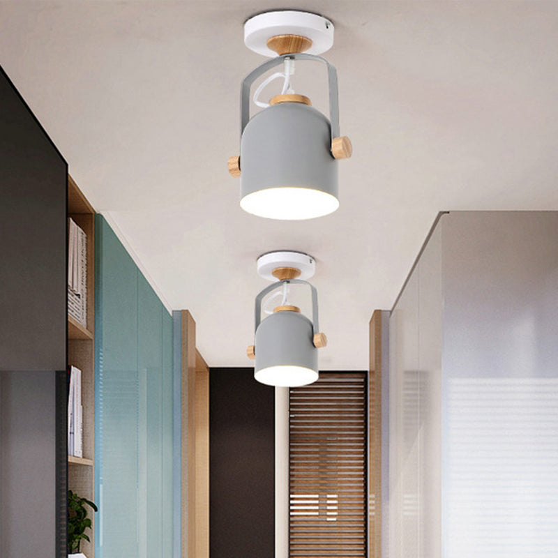 Rotatable Macaron Loft Metallic Ceiling Lamp with Cup Shade - Perfect for Bathrooms