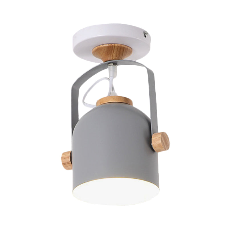 Rotatable Macaron Loft Metallic Ceiling Lamp with Cup Shade - Perfect for Bathrooms