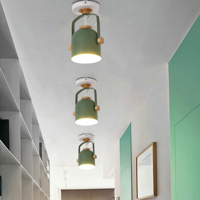 Rotatable Macaron Loft Metallic Ceiling Lamp with Cup Shade - Perfect for Bathrooms