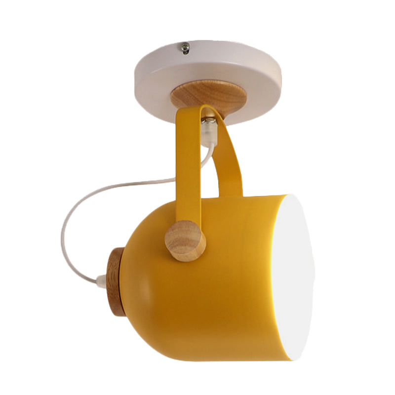 Rotatable Macaron Loft Metallic Ceiling Lamp with Cup Shade - Perfect for Bathrooms