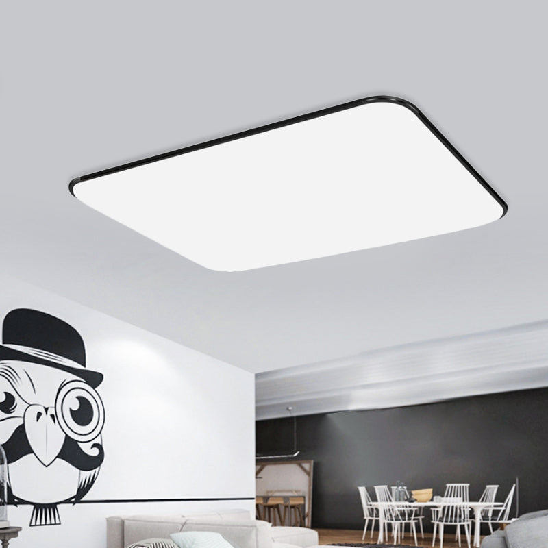 Simple Stylish Rectangular LED Ceiling Light in White – 25.5"/32" Diameter - Ideal for Bedroom