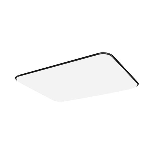 Simple Stylish Rectangular LED Ceiling Light in White – 25.5"/32" Diameter - Ideal for Bedroom