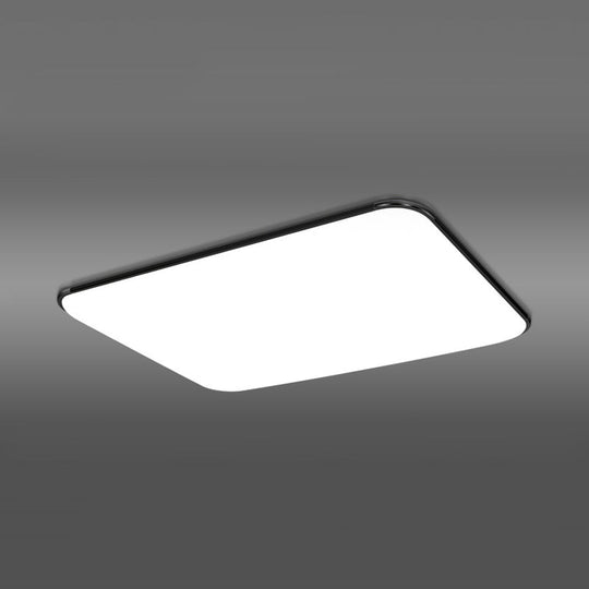 Simple Stylish Rectangular LED Ceiling Light in White – 25.5"/32" Diameter - Ideal for Bedroom