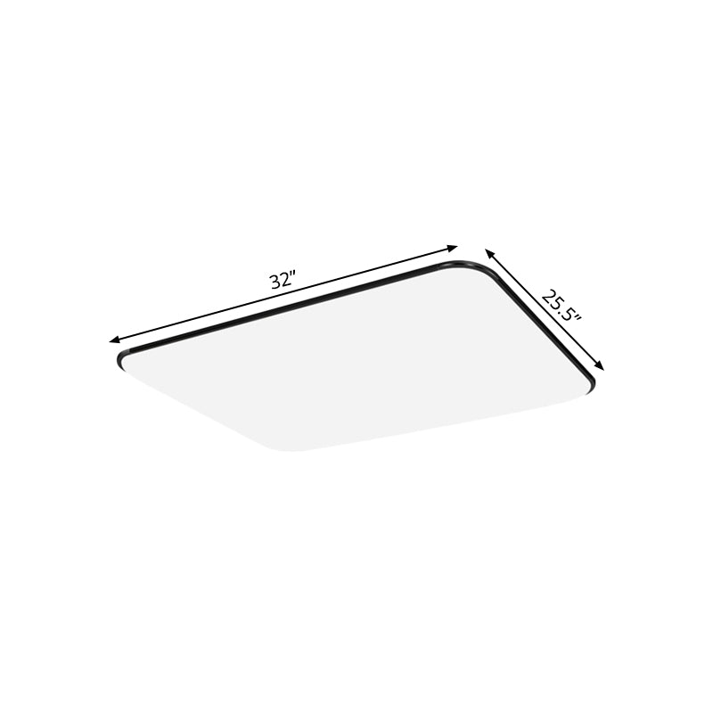 Simple Stylish Rectangular LED Ceiling Light in White – 25.5"/32" Diameter - Ideal for Bedroom