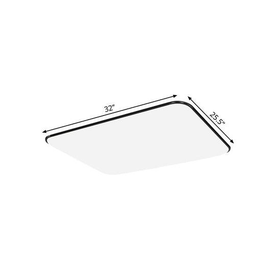 Simple Stylish Rectangular LED Ceiling Light in White – 25.5"/32" Diameter - Ideal for Bedroom