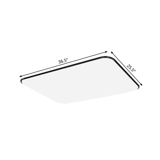 Simple Stylish Rectangular LED Ceiling Light in White – 25.5"/32" Diameter - Ideal for Bedroom