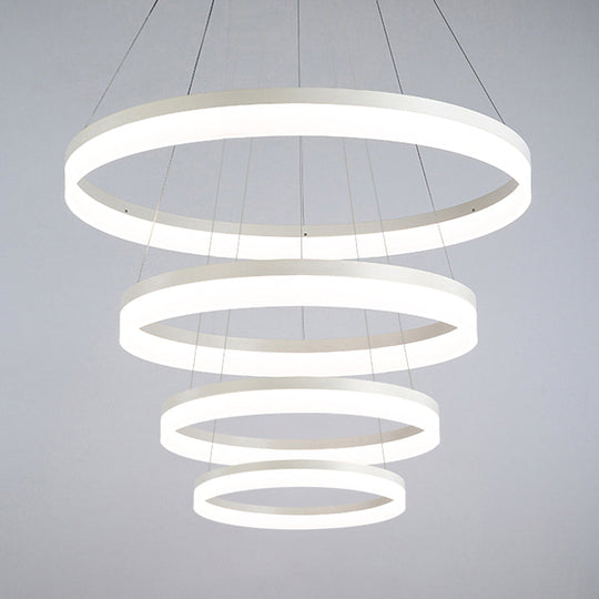 Modern Loop Acrylic Drop Pendant Led Ceiling Chandelier In Warm/White Light