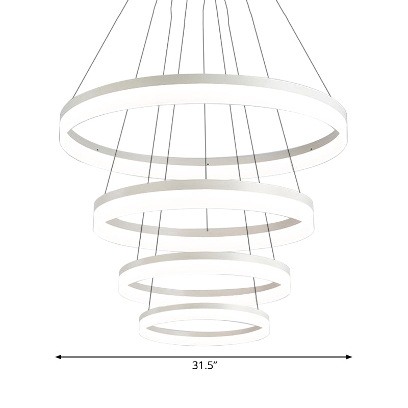 Modern Loop Acrylic Drop Pendant Led Ceiling Chandelier In Warm/White Light