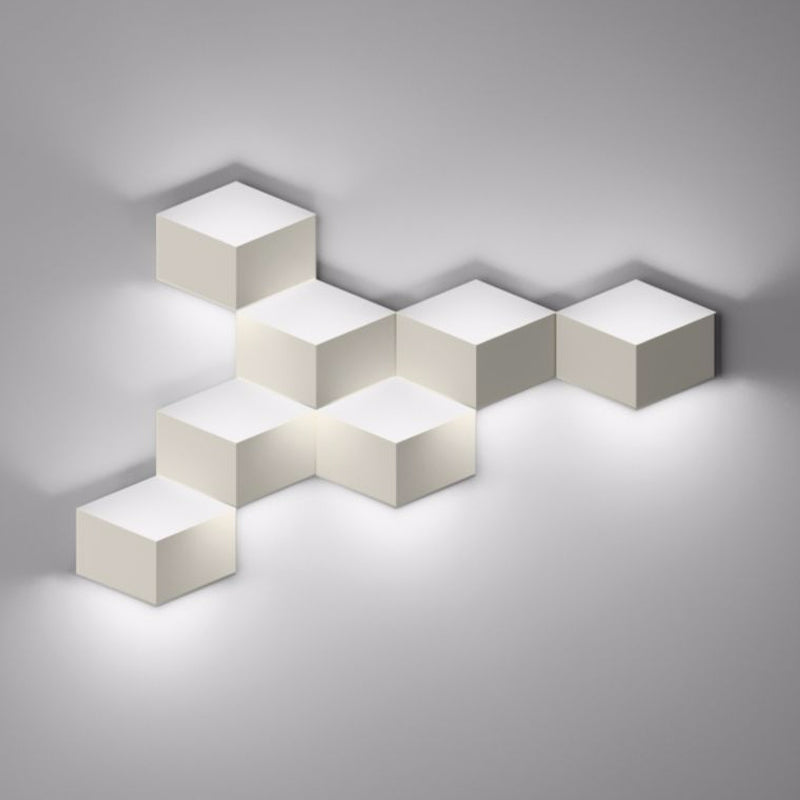 Nordic Style Led Wall Lamp - White Geometric Design Light Fixture For Living Room