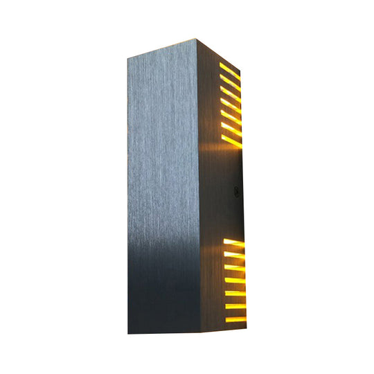 Aluminum Led Wall Light With Sleek Style - Brushed Silver Rectangle Warm/White