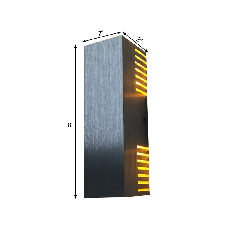 Aluminum Led Wall Light With Sleek Style - Brushed Silver Rectangle Warm/White