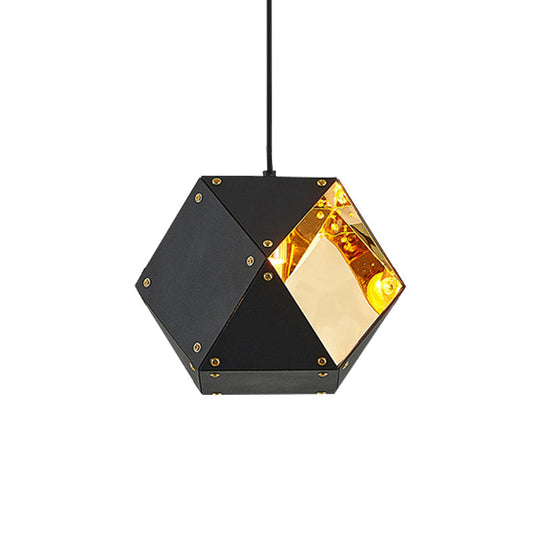 Modern Black/White Multifaceted Metal Chandelier Light - 8/12 Heads Perfect For Dining Rooms And