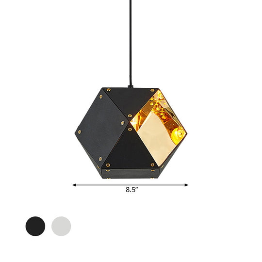 Modern Black/White Multifaceted Metal Chandelier Light - 8/12 Heads Perfect For Dining Rooms And