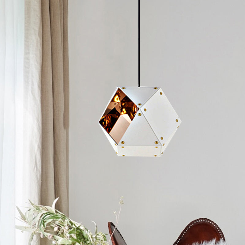 Modern Black/White Multifaceted Metal Chandelier Light - 8/12 Heads Perfect For Dining Rooms And