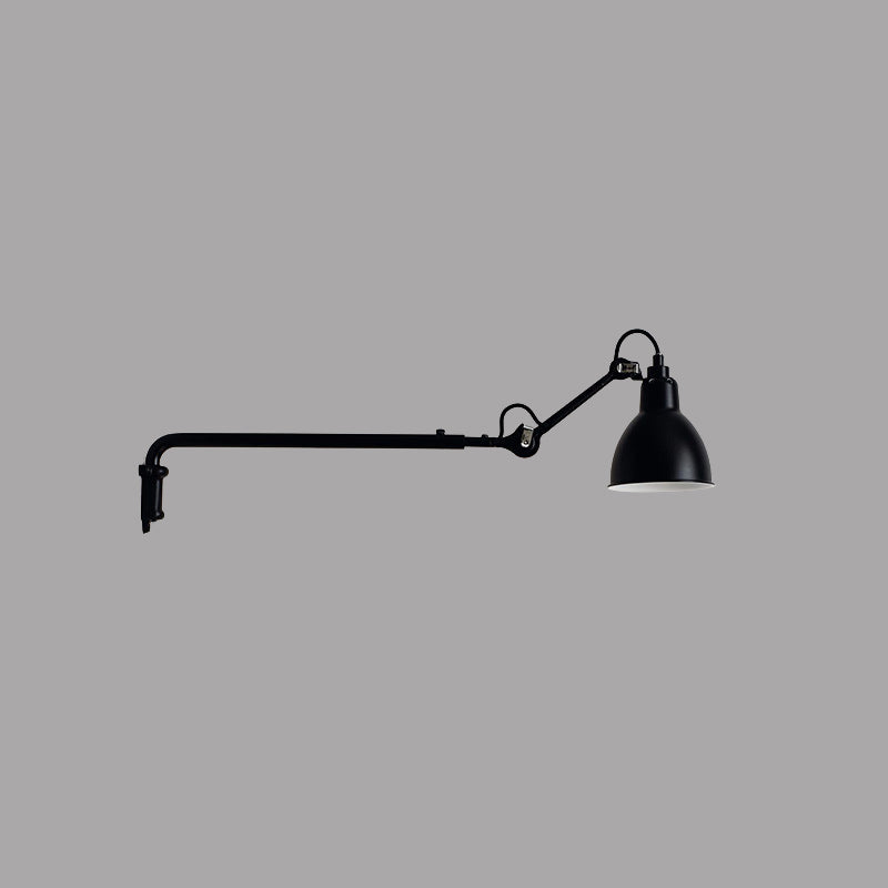 Modernist Metallic Bowl Wall Sconce With 1 Light - Black/White Fixture For Bedroom Lighting