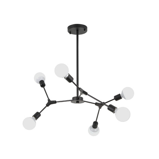 Nordic Style Metal Rotatable Branch Chandelier - Black/Gold Pendant Light (3/6 Lights)