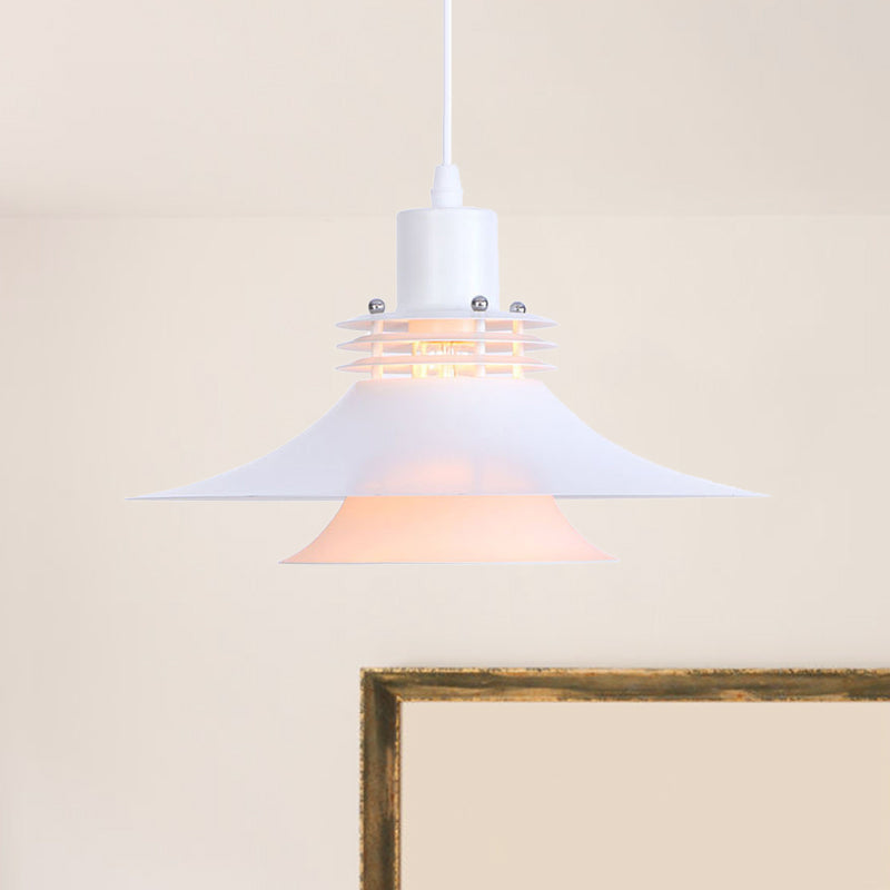 Metallic Flared Pendant Lamp: 1-Light Industrial Indoor Lighting for Dining Room