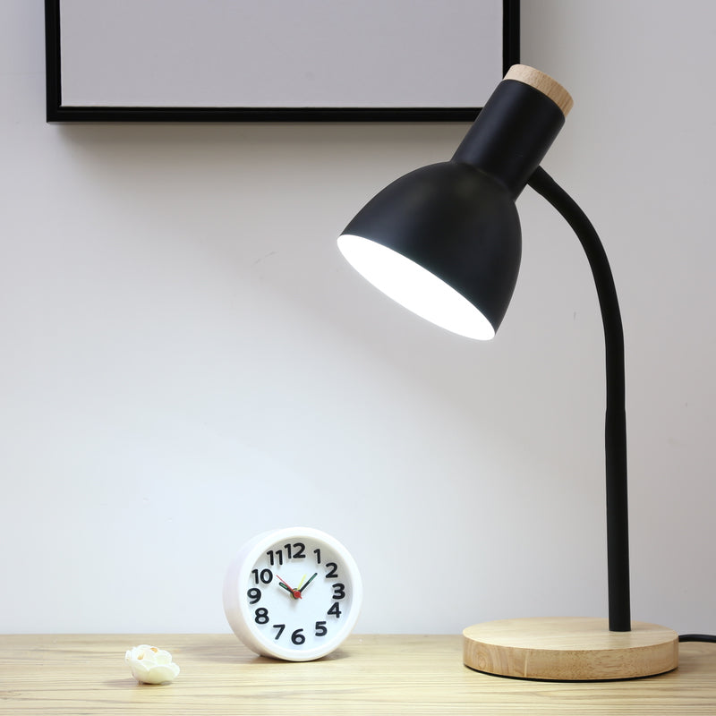 Modern Dome Table Light - Metallic Standing Lamp 1 Head Mystic Black/White Study Room