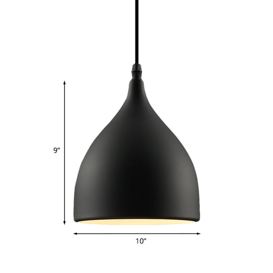 Industrial Dome Metal Hanging Ceiling Light - 6.5/10 Dia 1-Light Pendant Black