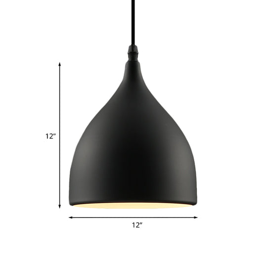 Industrial Dome Metal Hanging Ceiling Light - 6.5/10 Dia 1-Light Pendant Black