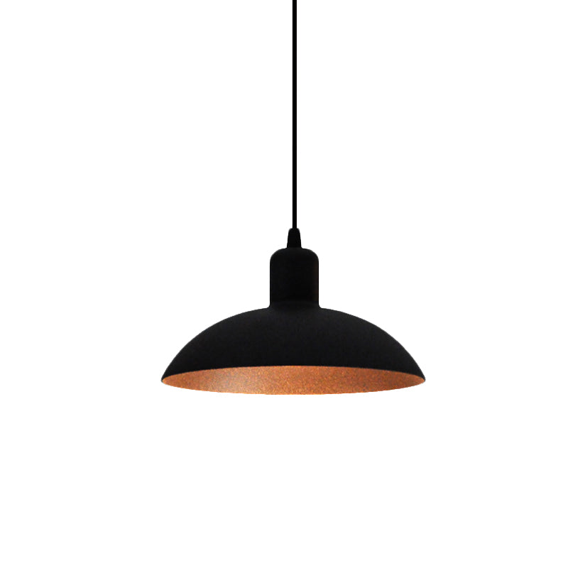 Black Industrial Style Living Room Pendant Light with Metal Bowl Shade