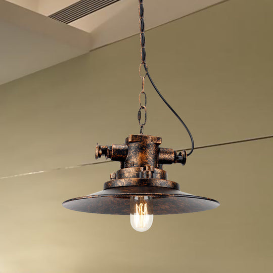 Wrought Iron Hanging Lamp - Farmhouse Pendant Light With Antique Bronze Finish