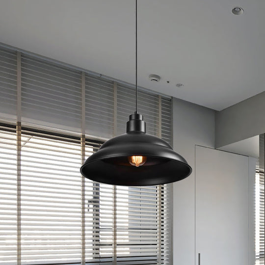 Retro Double Bubble Pendant Lamp: Metallic 1-Light Hanging Ceiling Light in Black/White for Coffee Shop