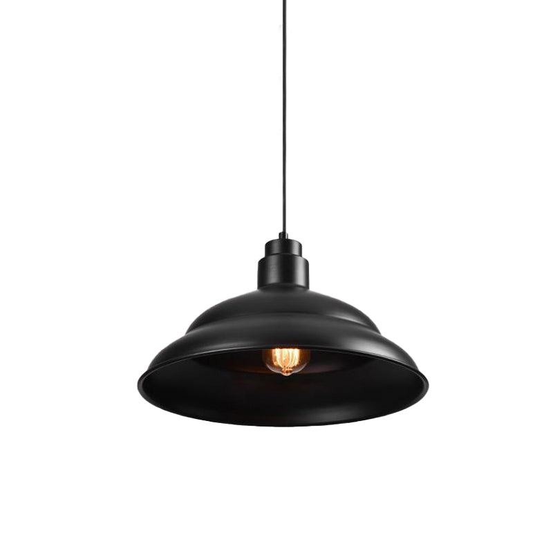 Double Bubble Pendant Lamp - Retro Style 1-Light Metallic Ceiling Light For Coffee Shop Black/White